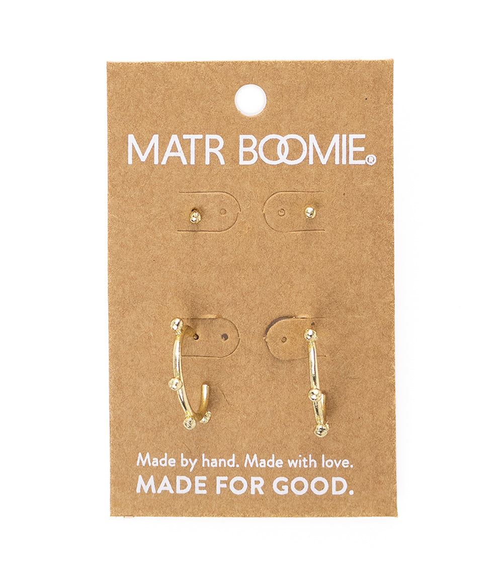 Pari Dot Hoop Earring Set - Set of 2