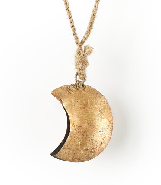 Indukala Crescent Moon Wind Chime - Rustic bell