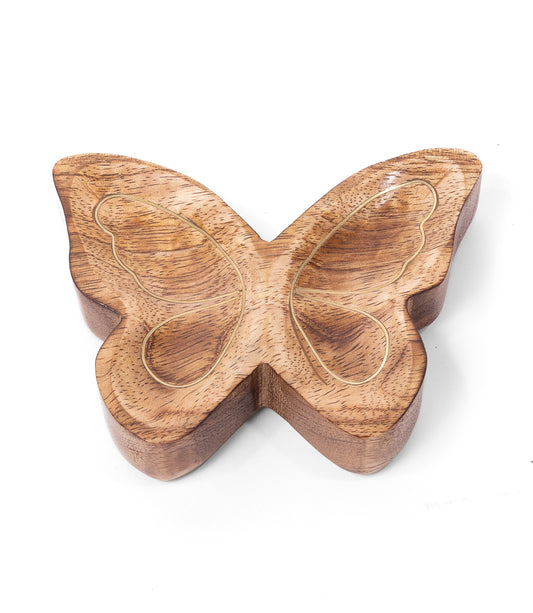 Drishti Butterfly Trinket Dish - Brass Inlay