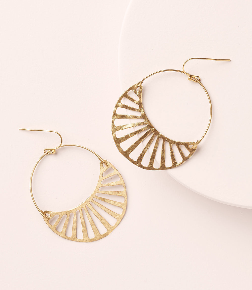 Rajani Hoop Earrings - Crescent Disc