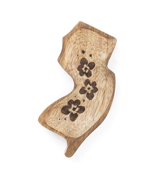 New Jersey State Violet Trinket Dish - Mango Wood