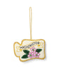 Washington State Rhododendron Beaded Ornament - Hand Embroidered