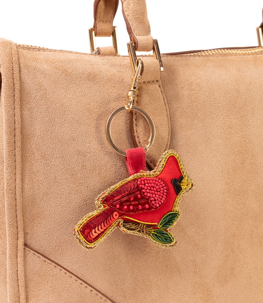 Raksha Cardinal Bag Charm Keychain