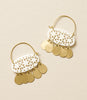 Charu Filigree Bone and Brass Dangle Earrings