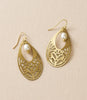 Adhya Cutout Teardrop Pearl Earrings