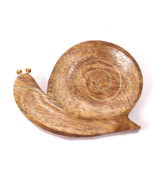 Drishti Snail Trinket Dish - Brass Inlay