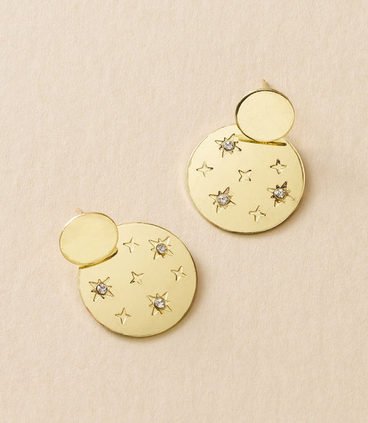 Sitara Starry Double Circle Dangle Earrings