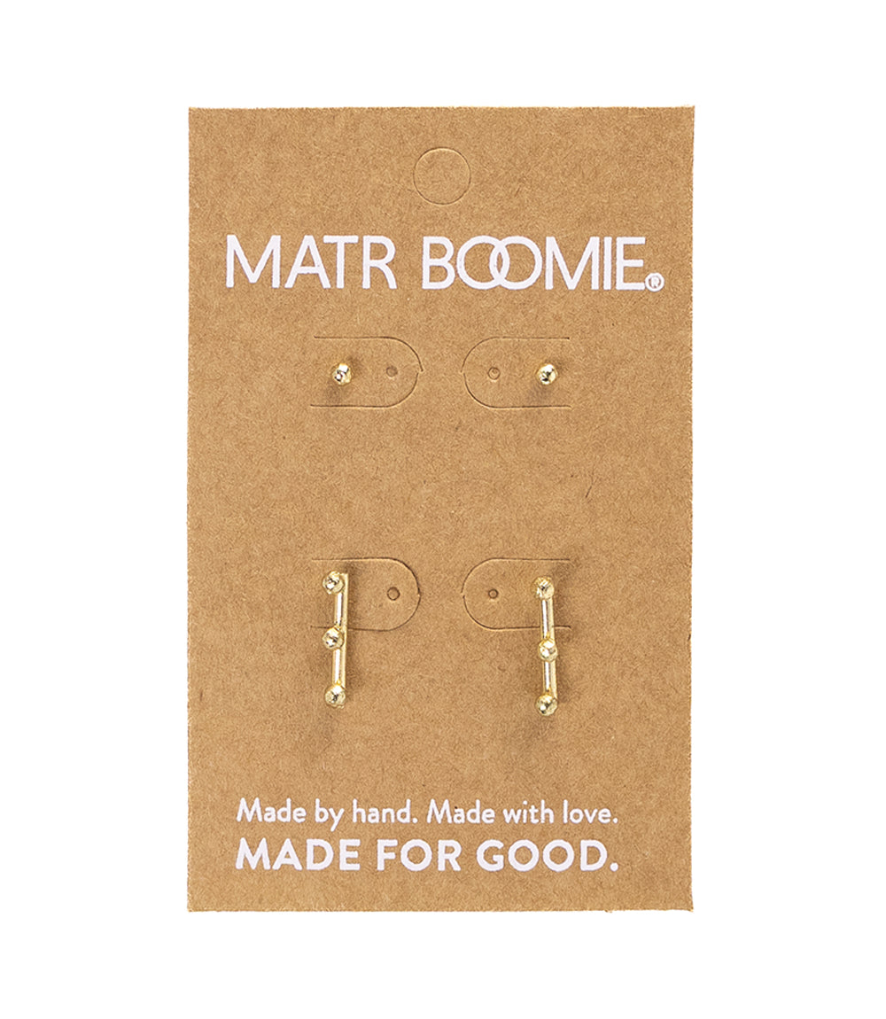 Pari Dot Bar Earring Set -  Set of 2