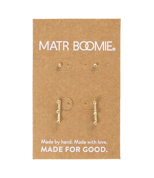 Pari Dot Bar Earring Set - Set of 2