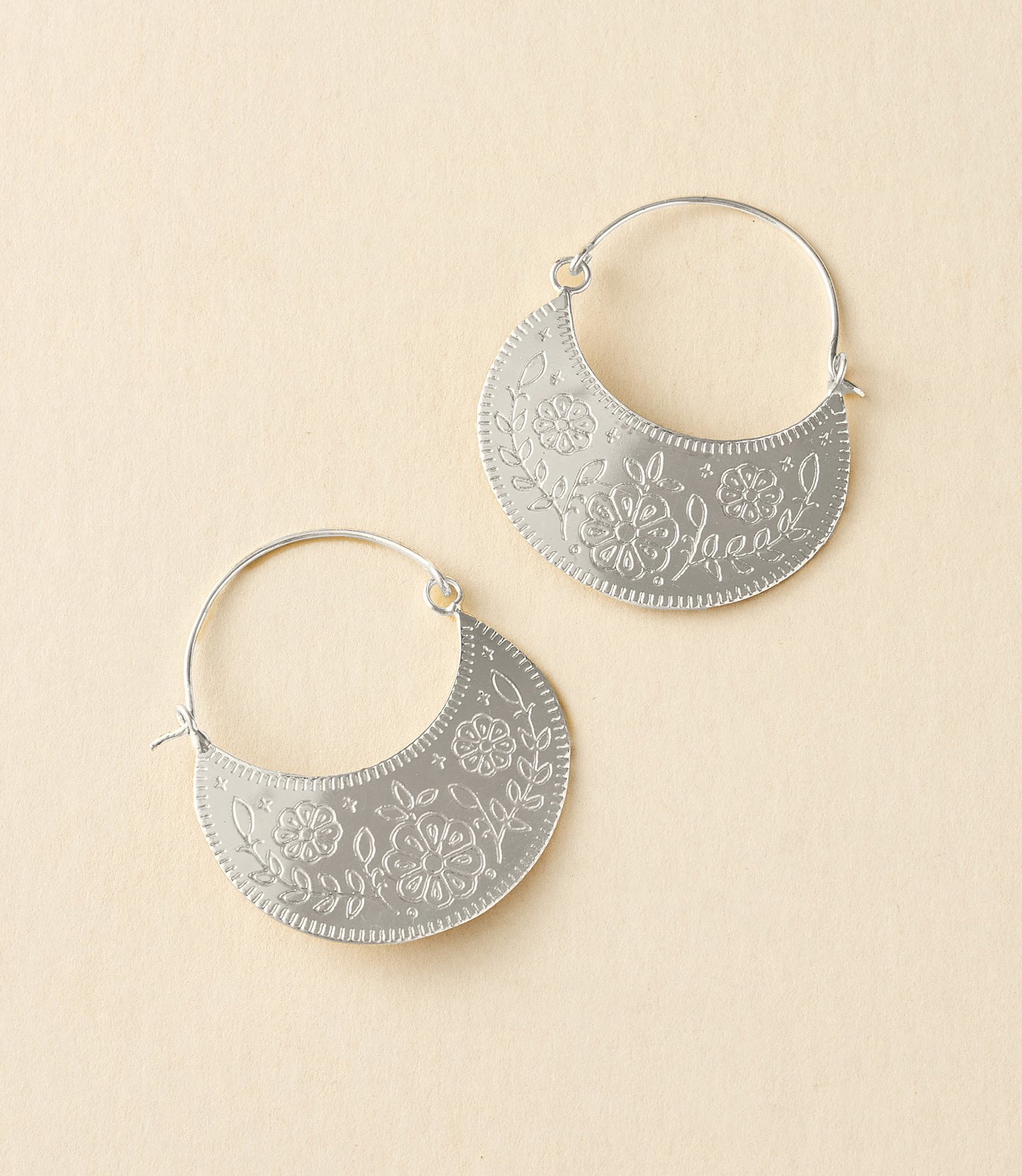 Haveli Etched Hoop Earring