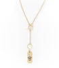 Ruchi Lotus Charm Dainty Drop Lariat Necklace