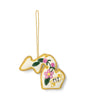 Michigan State Apple Blossom Beaded Fabric Ornament - Embroidered